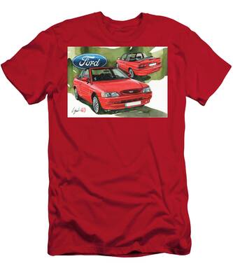 Red Ford Escort Mk1 Mexico 1973 T-shirt Personalised plate 7 Col 46th Birthday