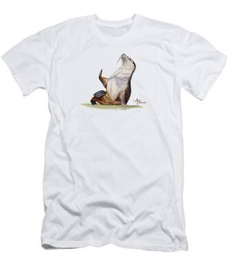 Clothing Tee Shirt Sea Lion Floral Pattern Shirt