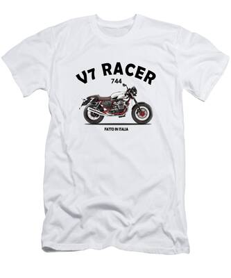 Quaint Point Cafe Racers Bikers Motorcycle Moto Guzzi Herren Men's T-Shirt MOTO7 