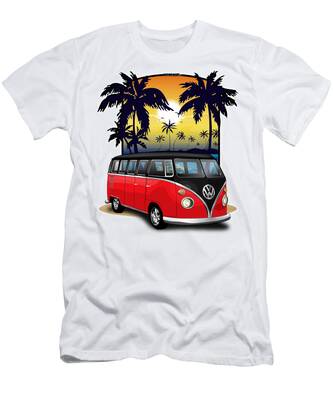 Bus Brothers Old Skool T2 Bay Window Camper Van Bulli Mens T Shirt VW Volkswagen 