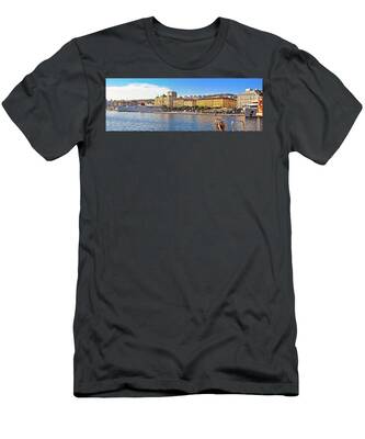 City Of Rijeka Waterfront Boats And Architecture Panoramic View T-Shirt