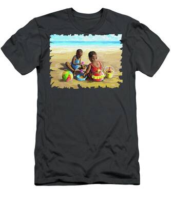 Kids Playing At Beach T-Shirts