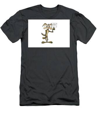 Coyote Inner Thoughts Uomo T-Shirt Turchese Regular Looney Tunes Wile E 