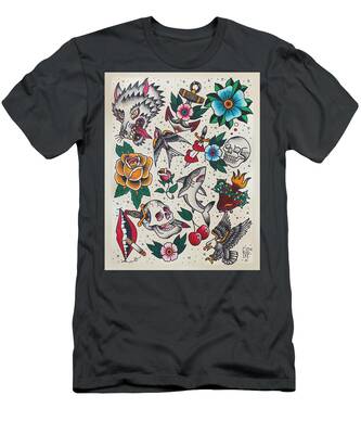 Traditional Tattoo Flash T-Shirts - Fine Art America