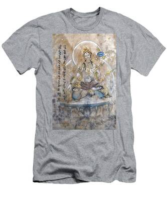 UNIQUE Mens Short Sleeve Tee  The Goddes Tara Of Infinite And Deep Compassion And Wisdom