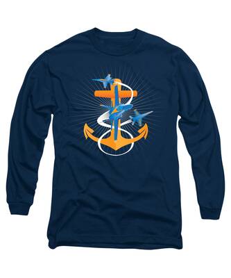 Navy Blue Angels Long Sleeve T-Shirts