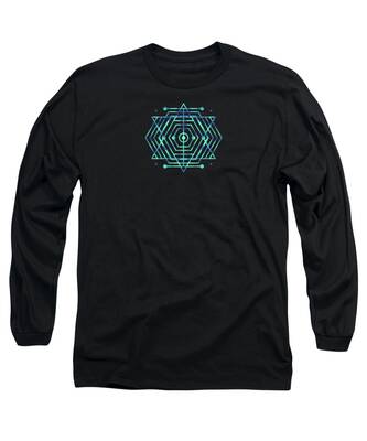 Textured Abstract Geometric Long Sleeve T-Shirts