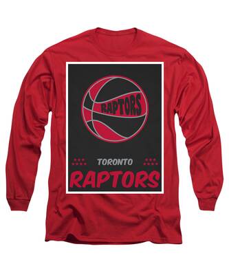 NEW Toronto Raptors T-Shirt Long Sleeve Red NBA Basketball Hoops