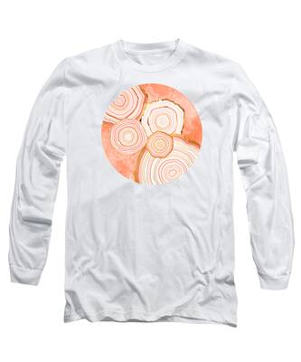 Peach Abstract Long Sleeve T-Shirts