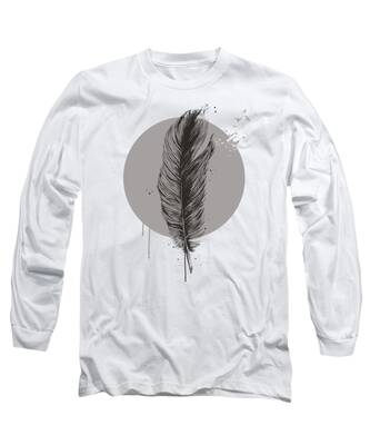 Black Feather Long Sleeve T-Shirts