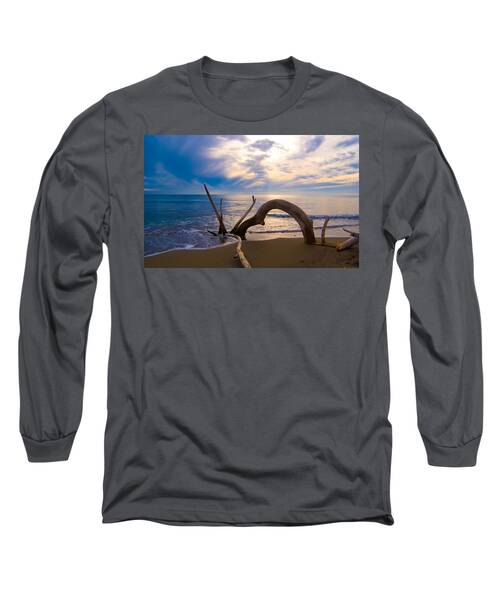 Driftwood Sea Mediterranean Sunset Sky Cloud Water Calm Serenity Long Sleeve T-Shirts