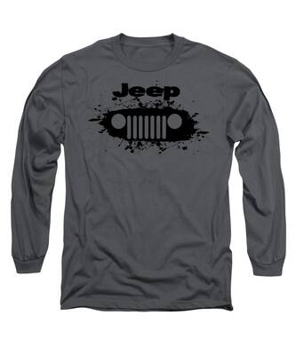 JuJuhk Jeep Wrangler Grey Logo On A Black Mens 3/4 Sleeve T-Shirts Raglan Tee Shirts