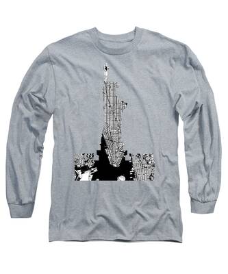 Manhattan Map Long Sleeve T-Shirts