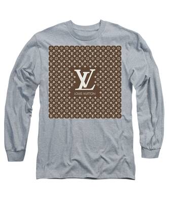 LV Polka Pattern Brown Long Sleeve T-Shirt