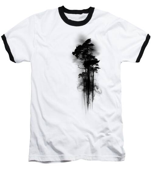 Black and White Ink Illustrations Tree Baseball T-Shirts