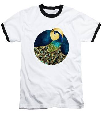 Abstract Peacock Feather Baseball T-Shirts
