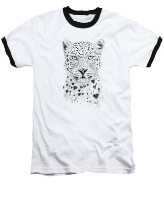 Black Leopard Baseball T-Shirts