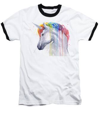 White Unicorn Baseball T-Shirts