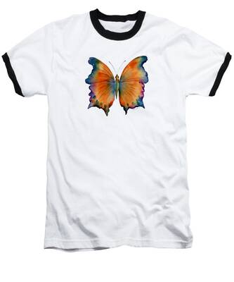 Butterflies Orange Baseball T-Shirts