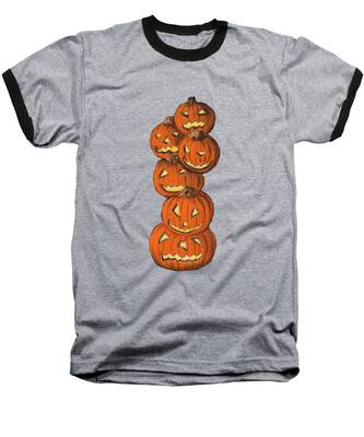 Pumpkin Carving Baseball T-Shirts