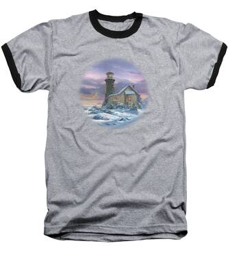 New England Seascape Baseball T-Shirts