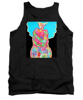Abstract Flowers Tank Tops
