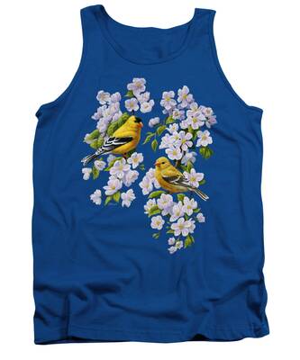 Pink And Purple Flowers Tank Tops