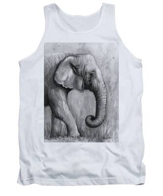 Elephant Watercolor Tank Tops