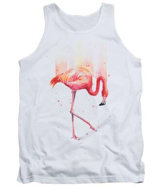 Flamingo Watercolor Tank Tops