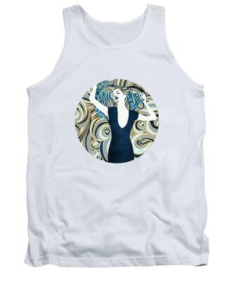 Figurative Contemporary Abstract Tank Tops