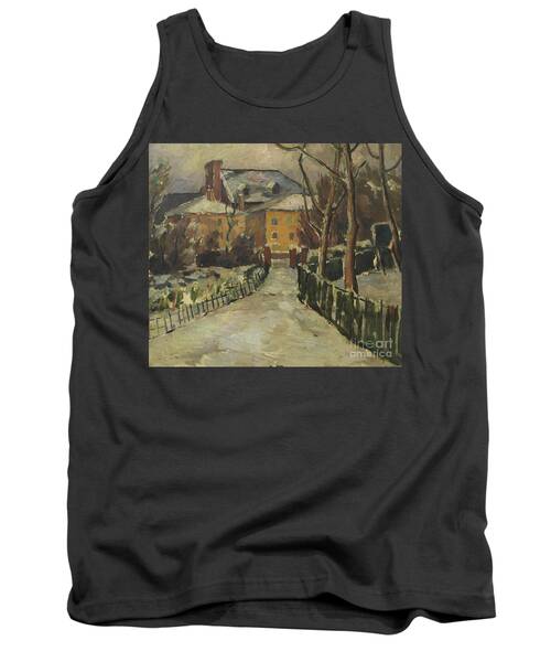 Snow Winter Trees Railings London Tank Tops