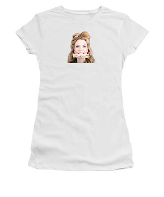 Woman With Eyes Closed Women's T-Shirts