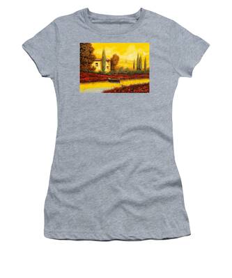 Tuscany Paintings: Guido Borelli Sunset Women's T-Shirts
