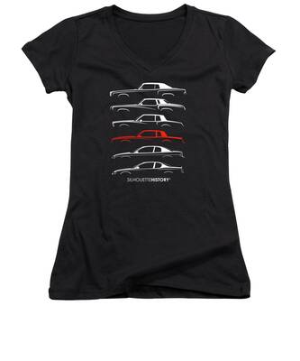 Silhouettehistory Women's V-Neck T-Shirts