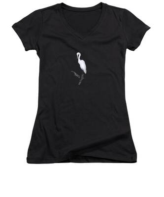 Egret Pose Women's V-Neck T-Shirts