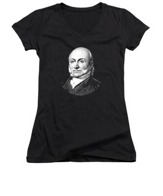 President Adams Women's V-Neck T-Shirts