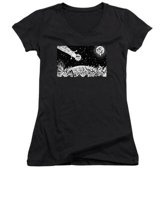 Halley's Comet Women's V-Neck T-Shirts