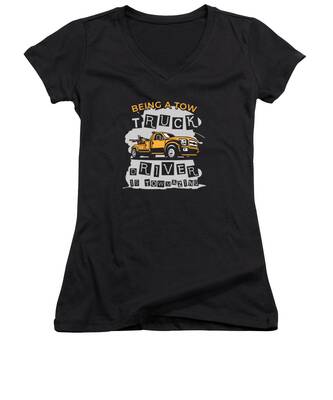 Tow Truck Women's V-Neck T-Shirts