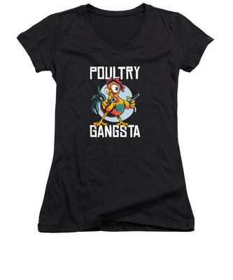 Poultry Digital Art Women's V-Neck T-Shirts
