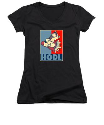 Dogecoin Women's V-Neck T-Shirts