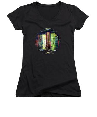 Water Scape Women's V-Neck T-Shirts