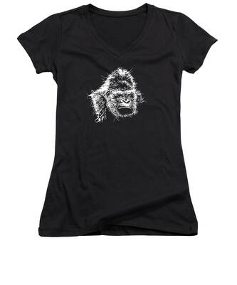 Silverback Gorilla Women's V-Neck T-Shirts