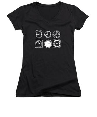 Grandfather Clock Women's V-Neck T-Shirts