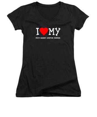 Basset Griffon Vendeen Women's V-Neck T-Shirts