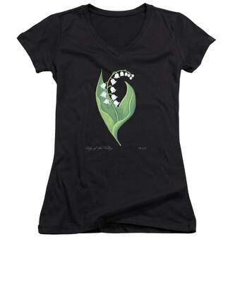 Lilies Of The Valley Women's V-Neck T-Shirts