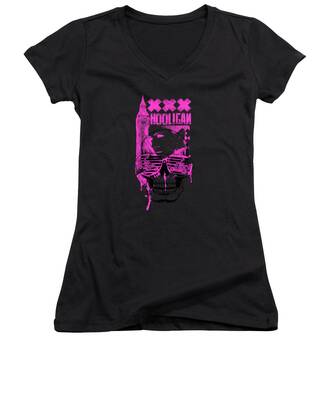 Street Clock Women's V-Neck T-Shirts