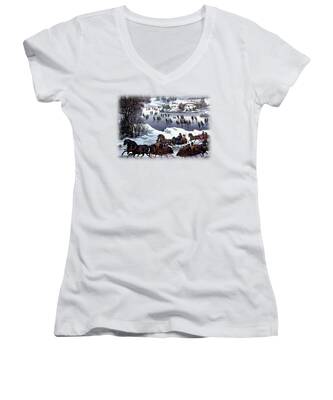 Central Park Winter Women's V-Neck T-Shirts
