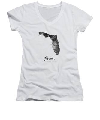 Us State Map Women's V-Neck T-Shirts