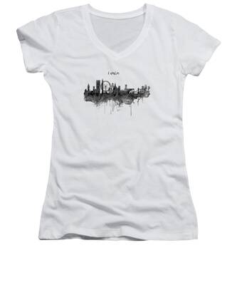 London Skyline Women's V-Neck T-Shirts