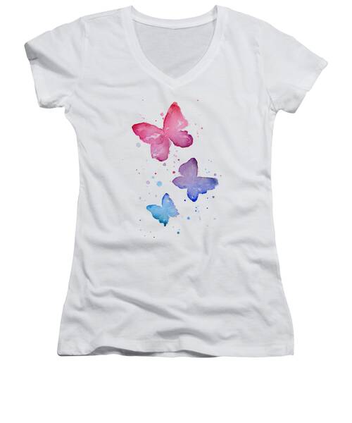 Butterfly Women's V-Neck T-Shirts